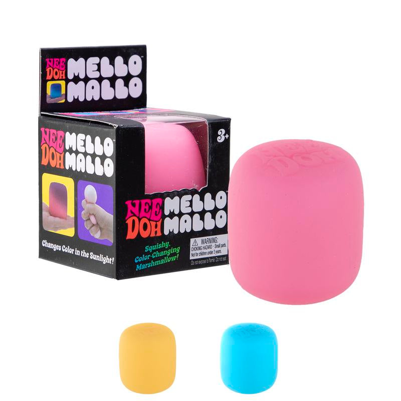 Needoh Mello Mallo - Sensory Toy with a Satisfying Dough Filling - Changes Color in the Sun - Ages 3 and up - Color May Vary; One per Pack