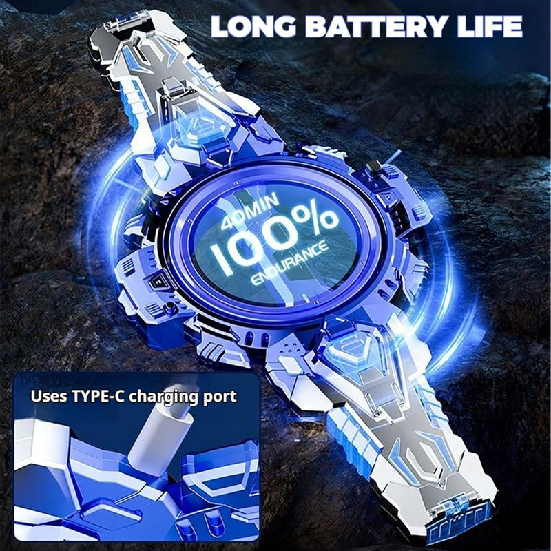 DKD Upgraded Sparkblade Spinning Dual-Blade LED Lightsaber Toy, Real Spark Cyberpunk Design 39" RGB Light-Up Prop for Cosplay, Raves & Festivals, Durable Collectible, US in Stock, Valentine’S Gift Idea