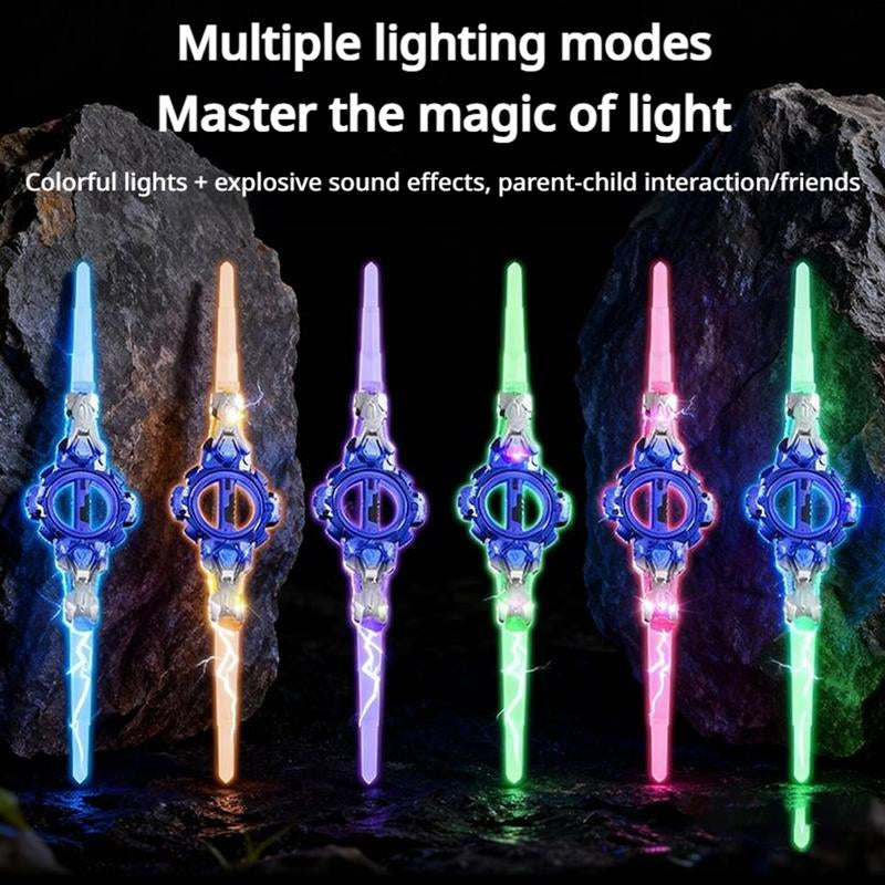 DKD Upgraded Sparkblade Spinning Dual-Blade LED Lightsaber Toy, Real Spark Cyberpunk Design 39" RGB Light-Up Prop for Cosplay, Raves & Festivals, Durable Collectible, US in Stock, Valentine’S Gift Idea