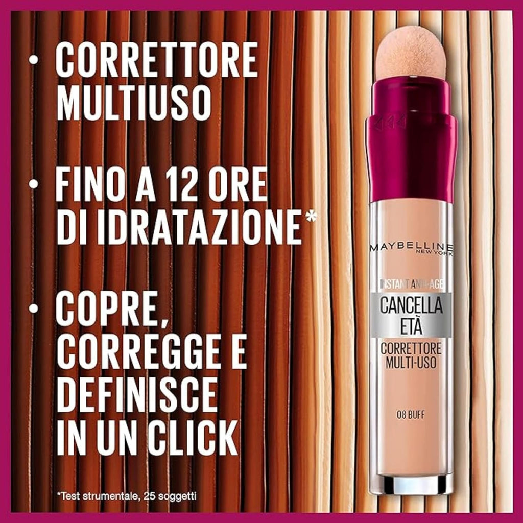 New York Correttore Multi-Uso, Idratante E Con Coprenza Modulabile, Imperfezioni E Occhiaie Coperte, Con Bacche Di Goji E Haloxyl, Cancella Età, Tonalità: 02 Nude, Bipacco