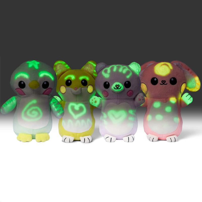 Glowbabies Small Magical Mini Plushes 100% Glow-In-The-Dark with Bolderglow Light Pen Included Mess-Free Fun for Kids Ages 3+