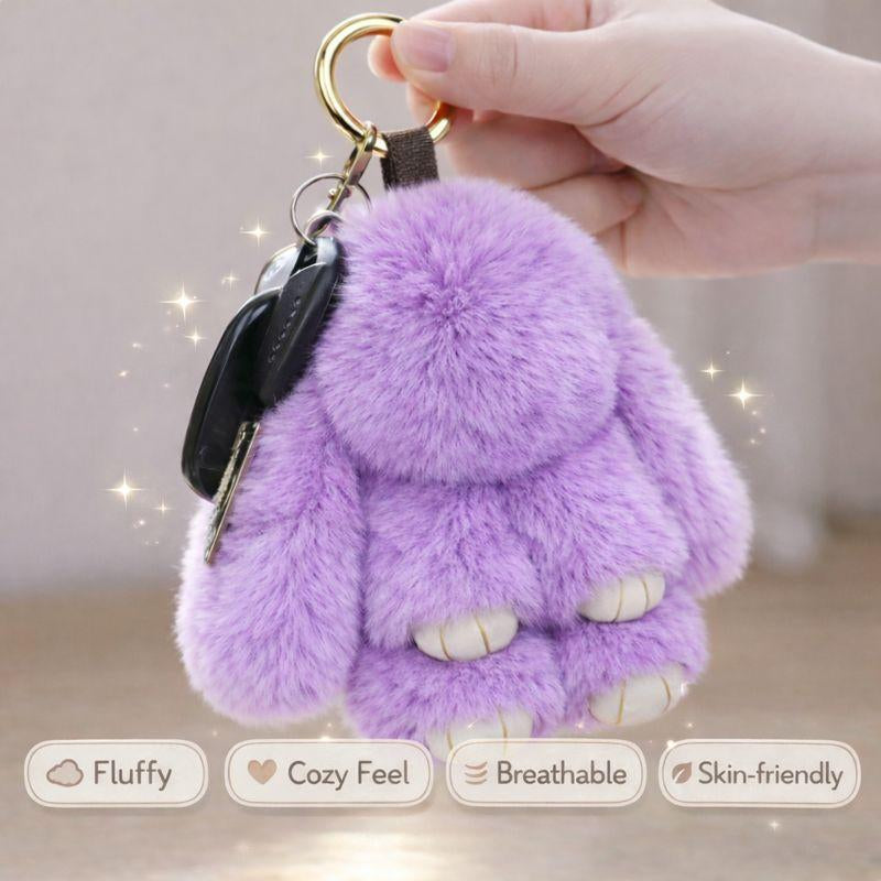 【Bunnylulu】Soft Plush Bunny Keychain – Comfort Toy in Tin Box, Easter Stress Relief Gift for Kids, Teens & Friends