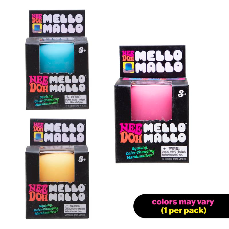 Needoh Mello Mallo - Sensory Toy with a Satisfying Dough Filling - Changes Color in the Sun - Ages 3 and up - Color May Vary; One per Pack